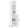 vidaXL Buffet haut Blanc brillant 34,5x34x180 cm Bois d'ing&eacute;nierie