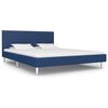 vidaXL Cadre de lit sans matelas bleu tissu 160x200 cm