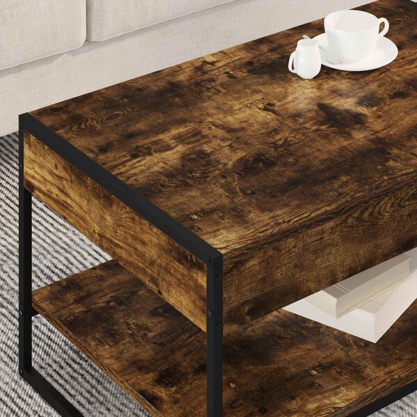 vidaXL Table basse Ch&ecirc;ne Fum&eacute; 80 x 50 x 40 cm Bois d'ing&eacute;nierie