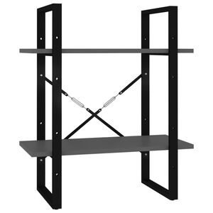 vidaXL Biblioth&egrave;que &agrave; 2 niveaux Gris 60x30x70 cm bois d'ing&eacute;nierie