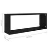 vidaXL Étagères murales cube 2 pcs Noir 60x15x23 cm Bois d’ingénierie