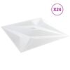 vidaXL Panneaux muraux 24 pcs &Eacute;toile Blanche 50 x 50 cm Mousse XPS