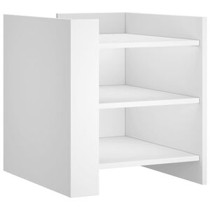 vidaXL Table de chevet blanc 45x50x50 cm bois d&rsquo;ing&eacute;nierie