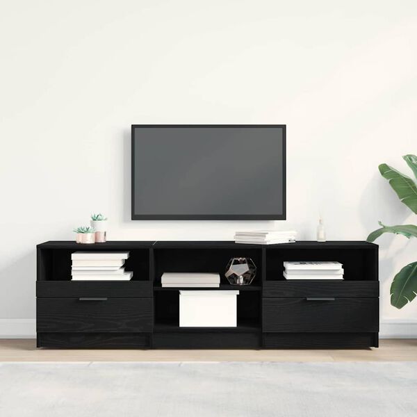 vidaXL Meuble TV Ch&ecirc;ne noir 150 x 33,5 x 45 cm Bois d'ing&eacute;nierie