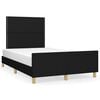 vidaXL Cadre de lit sans matelas noir 120x190 cm tissu