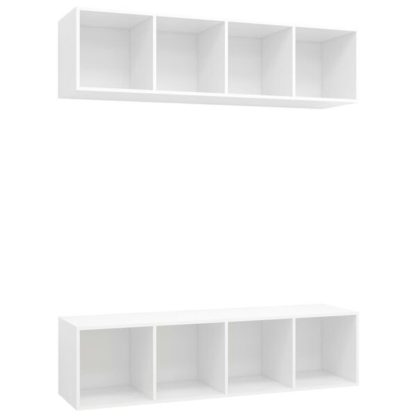 vidaXL Meubles TV muraux 2 pcs Blanc Bois d'ing&eacute;nierie