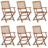 vidaXL Chaises pliables de jardin lot de 6 avec coussins Bois d'acacia