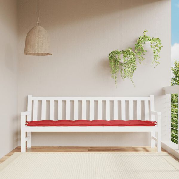 vidaXL Coussin de banc de jardin rouge 200x50x7 cm tissu oxford