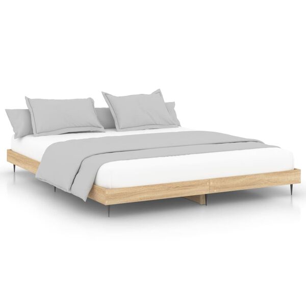 vidaXL Cadre de lit sans matelas chêne sonoma 150x200 cm