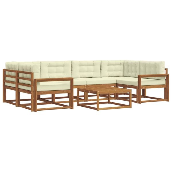 vidaXL Ensemble de canap&eacute;s d'ext&eacute;rieur 7 pcs Naturel et Cr&egrave;me