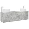 vidaXL Ensemble de mobilier de salle de bain 3 pc Gris b&eacute;ton
