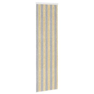 vidaXL Rideau anti-insectes en chenille Gris et Beige 56 x 200 cm