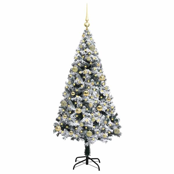 vidaXL Sapin de No&euml;l artificiel Blanc 150 cm PVC, Acier et Plastique