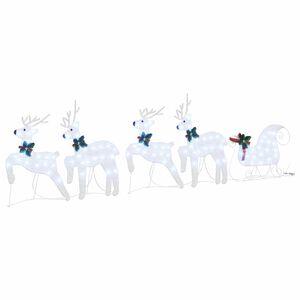 vidaXL Rennes LED 5 pc Argent&eacute; 43 x 18 x 66 cm tissu