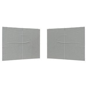 vidaXL Mur de tente de f&ecirc;te 2 pcs Gris clair 400 x 195 cm PE et acier