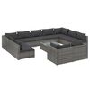 vidaXL Salon de jardin 12 pcs avec coussins Gris R&eacute;sine tress&eacute;e