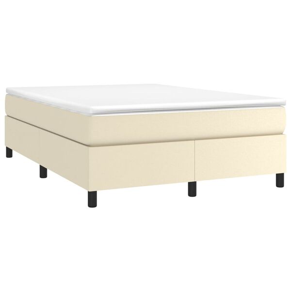 vidaXL Sommier &agrave; lattes de lit avec matelas Cr&egrave;me 140x190cm Similicuir