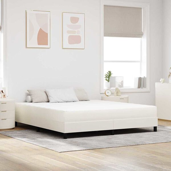 vidaXL Matelas de Lit avec matelas Cr&egrave;me 180 x 200 cm tissu