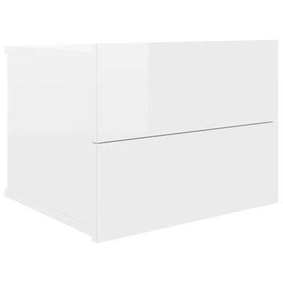 vidaXL Tables de chevet 2 pcs Blanc brillant 40 x 30 x 30 cm Aggloméré