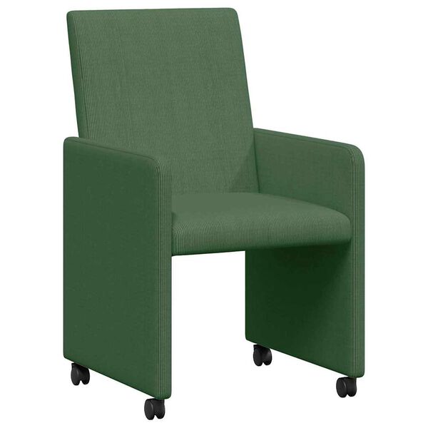 vidaXL Chaises de Salle &agrave; Manger avec Roues 2 pcs Vert gris