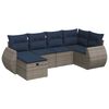 vidaXL Salon de jardin 6 pcs avec coussins gris r&eacute;sine tress&eacute;e