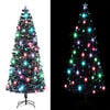 vidaXL Arbre de No&euml;l pr&eacute;-&eacute;clair&eacute; vert et blanc 240 cm fibre optique