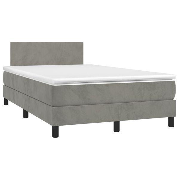 vidaXL Sommier &agrave; lattes de lit avec matelas LED Gris clair 120x200 cm