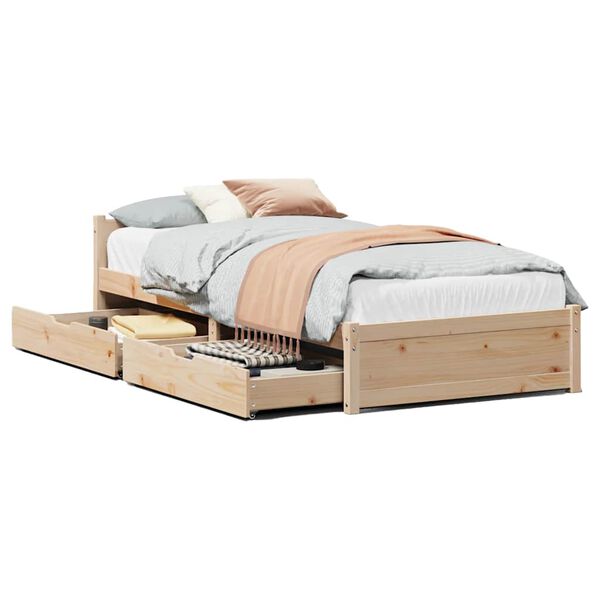 vidaXL Cadre de lit sans matelas 90x200 cm bois de pin massif