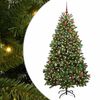 vidaXL Sapin de No&euml;l artificiel avec 300 LED Vert 210 cm PVC et m&eacute;tal