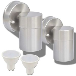 vidaXL Applique murale LED d'ext&eacute;rieur 2 pcs Acier