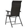 vidaXL Chaises pliables de jardin lot de 8 caf&eacute; noir r&eacute;sine tress&eacute;e