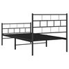 vidaXL Cadre de lit m&eacute;tal sans matelas avec pied de lit noir 90x200 cm