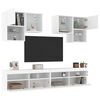 vidaXL Ensemble de meubles TV muraux 6 pcs avec lumi&egrave;res LED blanc
