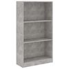 vidaXL Biblioth&egrave;que 3 niveaux Gris b&eacute;ton 60x24x109cm Bois d'ing&eacute;nierie