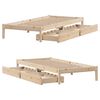 vidaXL Cadre de lit sans matelas 75x190 cm bois de pin massif