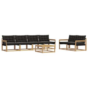 vidaXL Ensemble de canap&eacute;s d'ext&eacute;rieur 7 pc Blanc et noir