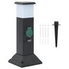 vidaXL Colonne de prise d'ext&eacute;rieur avec lampe et piquet &agrave; 2 voies