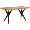 vidaXL Table &agrave; d&icirc;ner noir 140x70x76 cm bois d'acacia solide