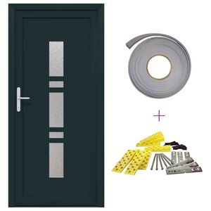 vidaXL Porte Frontale 88 x 200 cm PVC Anthracite