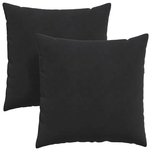 vidaXL Coussins de canapé 2 pcs Noir 80 x 80 cm