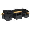 vidaXL Salon de jardin 8 pcs avec coussins noir r&eacute;sine tress&eacute;e