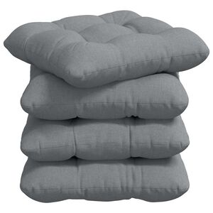 vidaXL Coussins de si&egrave;ge 4 pc Tissu Gris clair 40 x 40 x 12 cm