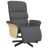 vidaXL Fauteuil inclinable de massage et repose-pieds gris fonc&eacute; tissu