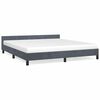 vidaXL Cadre de lit sans matelas gris fonc&eacute; king velours