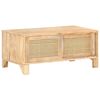 vidaXL Table basse 90x50x40 cm Bois de manguier et canne naturelle