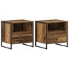 vidaXL Table de chevet 2 pi&egrave;ces Bois Ancien 50 x 39,5 x 50 cm