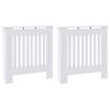 vidaXL Cache-Radiateur 2 pc Blanc 78 x 19 x 81,5 cm Bois d'ing&eacute;nierie