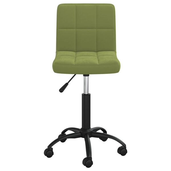 vidaXL Chaise pivotante de bureau Vert clair Velours
