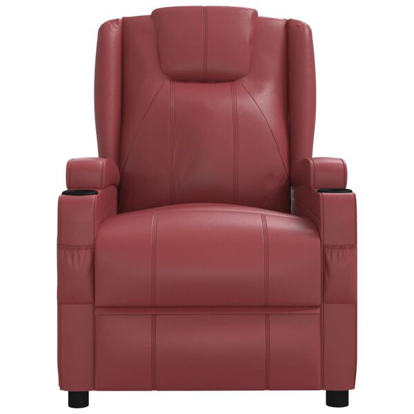 vidaXL Fauteuil de massage &eacute;lectrique Rouge bordeaux Similicuir
