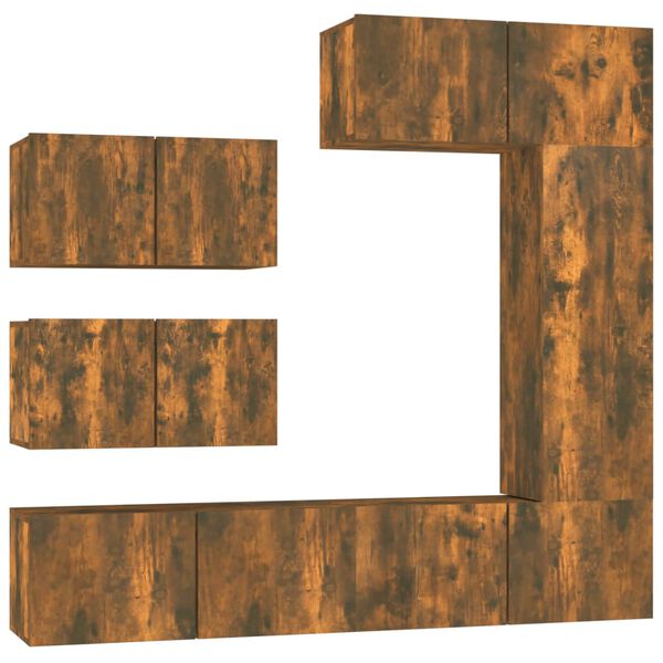 vidaXL Ensemble de meubles TV 6 pcs Ch&ecirc;ne fum&eacute; Bois d'ing&eacute;nierie